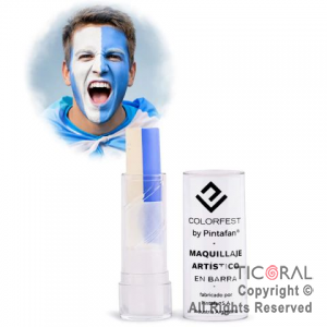 MAQUILLAJE ARTISTICO LABIAL DUO BLANCO Y CELESTE (PACK X 3 BLISTERS - 12 GR)